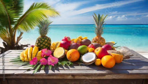 Fruta en la playa