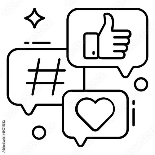 Trendy design icon of social chat