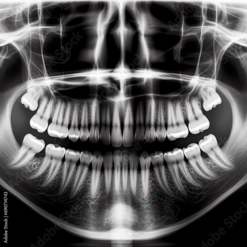 panoramic x-ray photo of teeth. ai generative photo