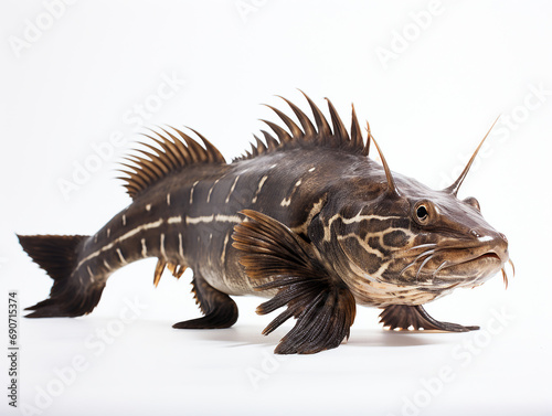 immagine  molto dettagliata di un pesce gatto piraiba , sfondo bianco photo