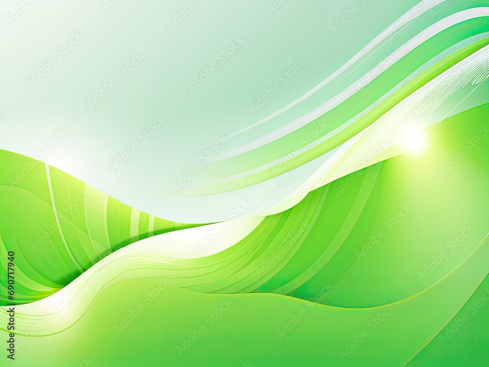 Waves and light vector illustration on a green background in a free vector abstract background Waves and light vector illustration on a green background in a free vector abstract background