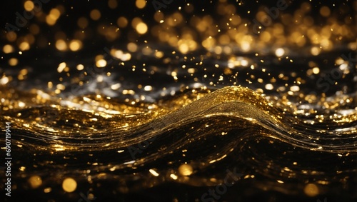 A Blurry Image of a Wave in Gold photo
