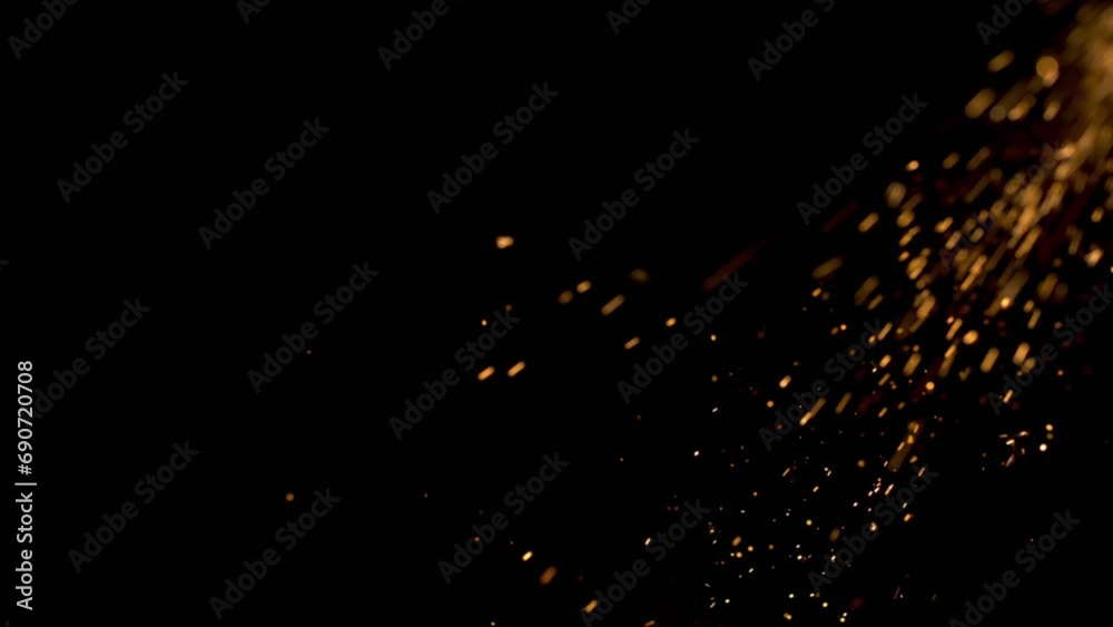 Burning red hot sparks rise from large fire seamless loop. Background ...