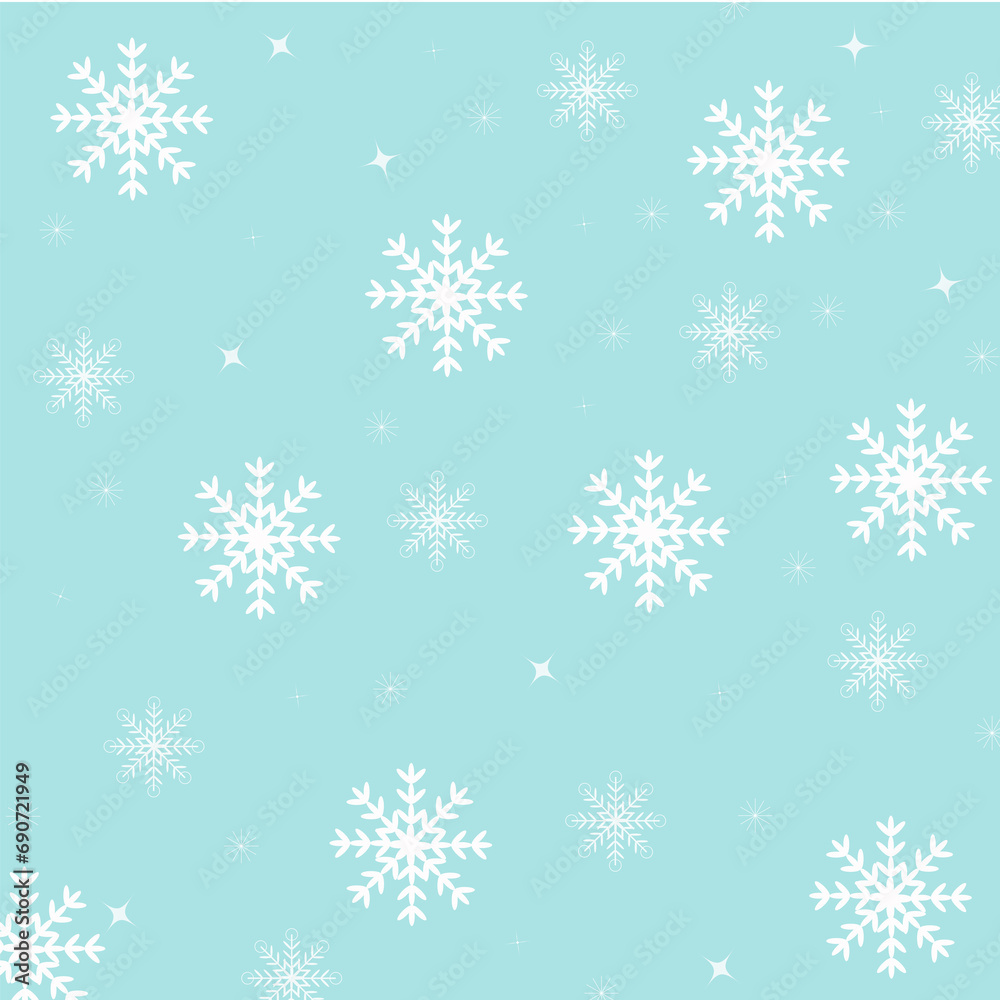 Snowflakes snowfall. Winter vector illustration