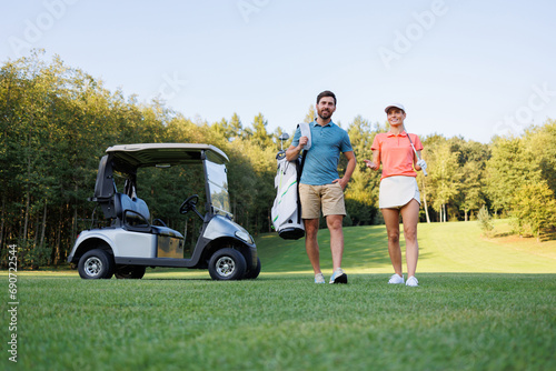 Golf Course Recreation: Couple's Activity