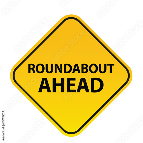 Traffic signs. Black on yellow diamond background. Traffic signs and symbols.