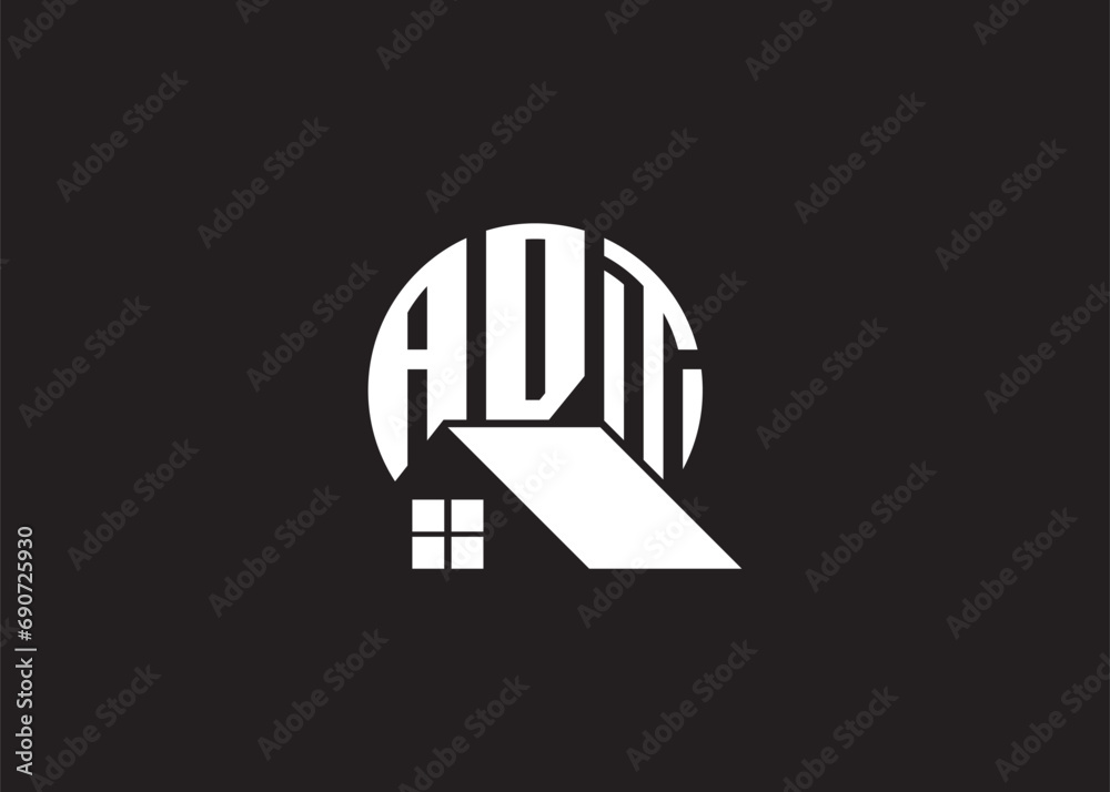Real Estate Letter ADT Monogram Vector Logo.Home Or Building Shape ADT Logo Real Estate Letter ADT Monogram Vector Logo.Home Or Building Shape ADT Logo