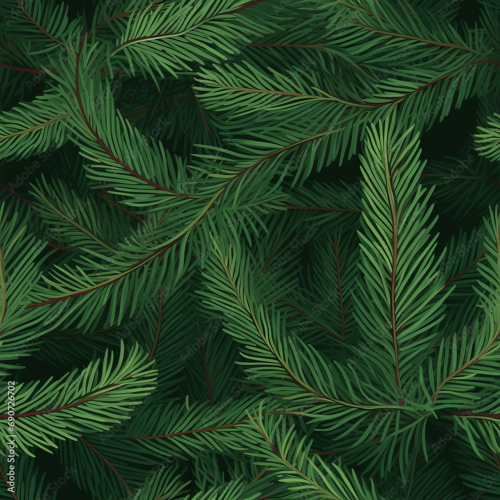 Seamless background with the image of dark green fir branches Seamless background with the image of dark green fir branches