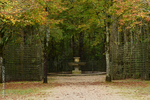 Versailles; France - october 27 2023 : statue in the castle park photo