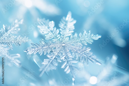 Macro shot of a unique snowflake crystal