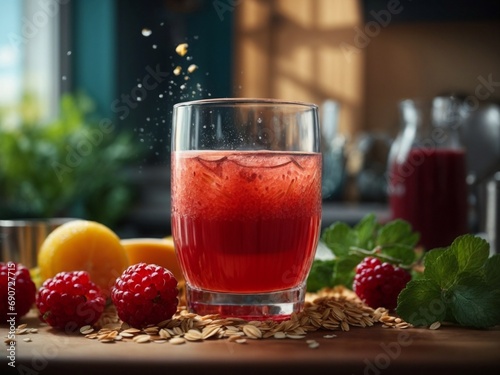 Refreshing Raspberry Lemonade and Juicy Fruit