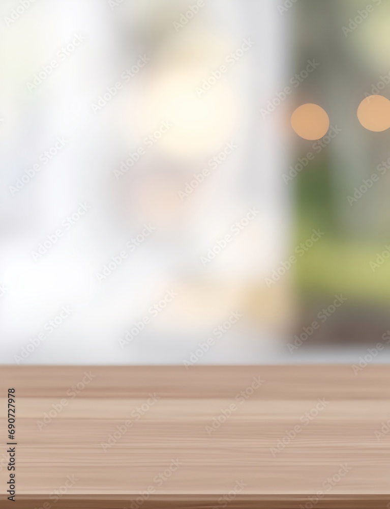 Clean table themed blur background. AI generated illustration