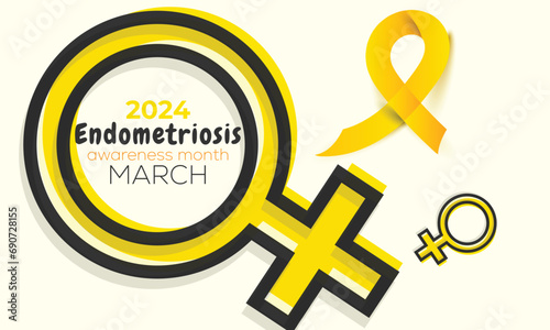 Endometriosis awareness month. background, banner, card, poster, template. Vector illustration.