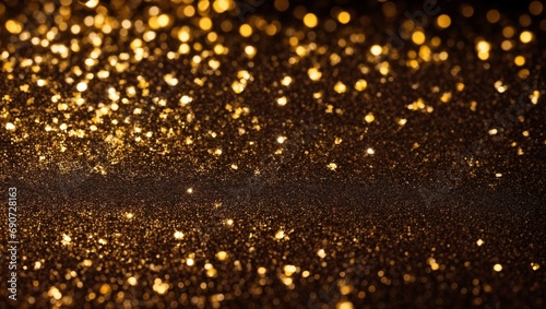 Gold Glitter Sparkling on a Dark Canvas