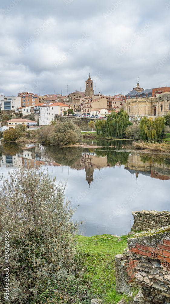 View of the city of Alba de Tormes in the province of Salamanca, in Spain.