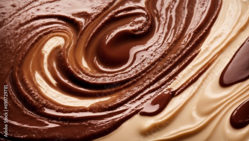 Close Up View of a Tempting Chocolate Swirl