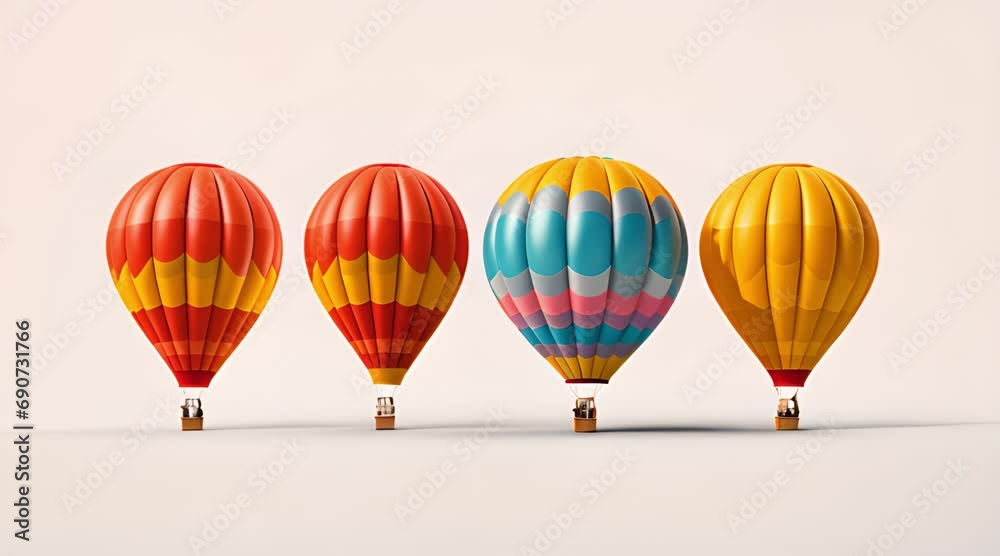 group of colorful hot air balloons isolated on transparent background group of colorful hot air balloons isolated on transparent background