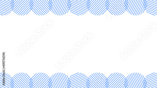 シンプルな青色の丸型ストライプのヘッダーフッター素材 16：9