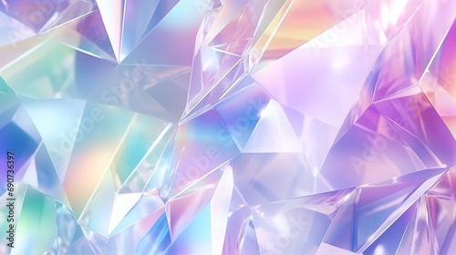 Holographic background with glass shards and Rainbow reflexes.