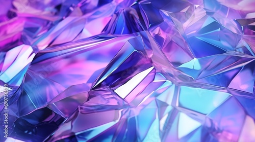Holographic background with glass shards and Rainbow reflexes.