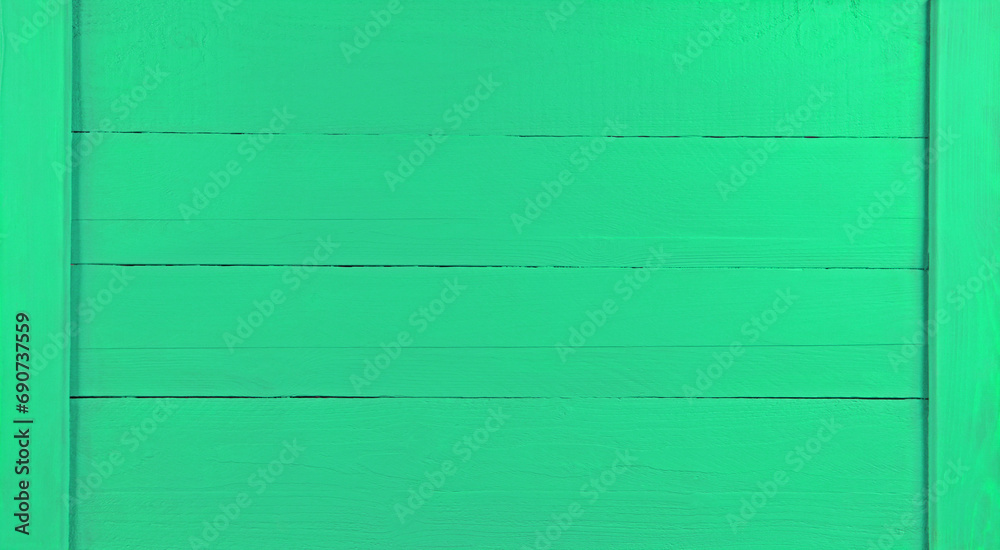 Fototapeta premium Texture of aquamarine wooden surface as background, banner design