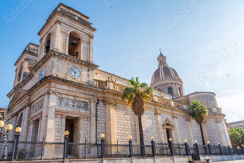 Facade of Giarre Cathedral, Catania, Sicily, Italy, Europe