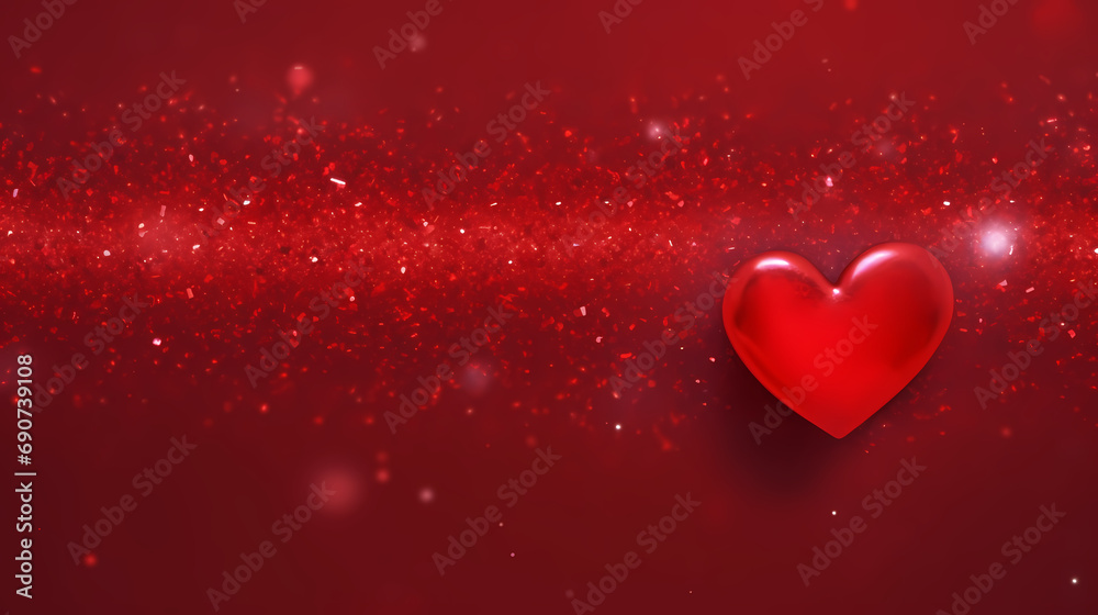 Background red heart shiny texture. red glitter texture. horizontal banner and web poster, Valentine's Day background Background red heart shiny texture. red glitter texture. horizontal banner and web poster, Valentine's Day background