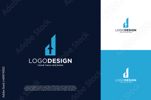 Letter J Financial Chart Logo Design. accounting, business, financial logo
