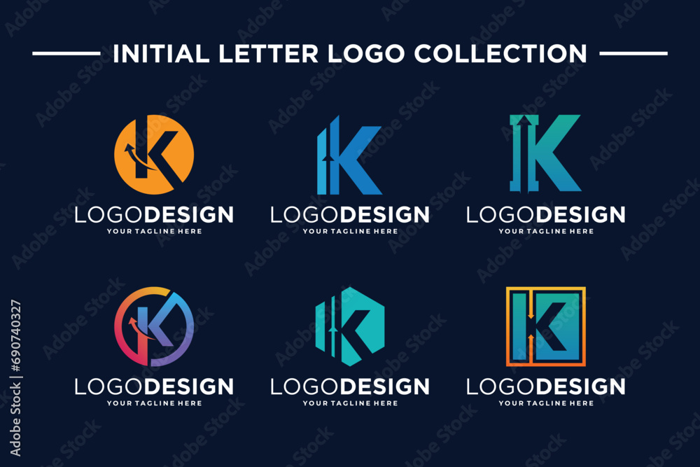 Letter K business financial and investment Logo designs collection