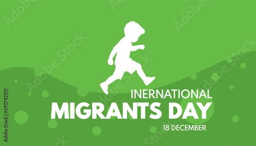 International migrants day background ,  banner, illustration