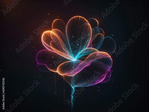 glowing lines, black background, for design, isolated