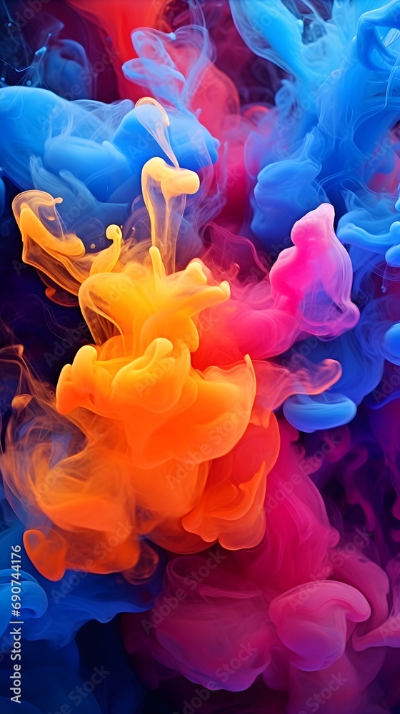 Fototapeta premium Ethereal Liquid Art: Vibrant Ink Diffusion in Water