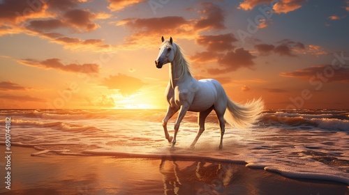 horse on the beach under sunset © rai stone
