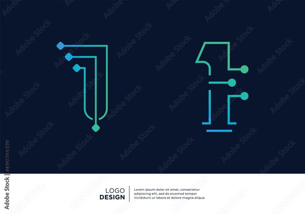 Technology Number 1 logo design. Creative and modern logo design Technology Number 1 logo design. Creative and modern logo design
