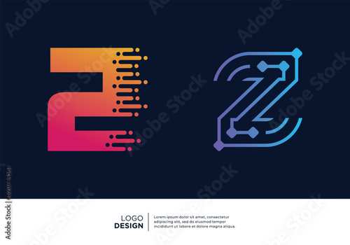 Number 2 digital technology logo design collection.