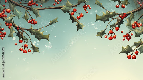 christmas background with mistletoe,Christmas background