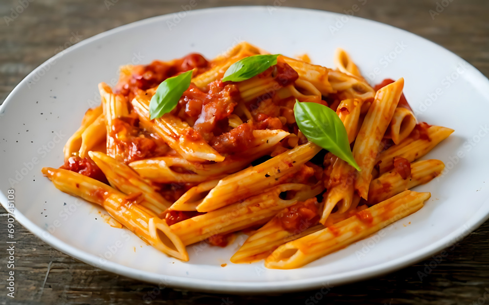 Capture the essence of Penne All'arrabbiata in a mouthwatering food photography shot Generative AI Capture the essence of Penne All'arrabbiata in a mouthwatering food photography shot Generative AI