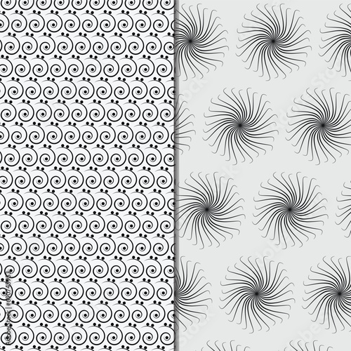 vector geometric seamless patterns collection. Set of bright colorful backgrounds with modern minimal labels. Cute abstract geometrical textures. Simple pattern design 