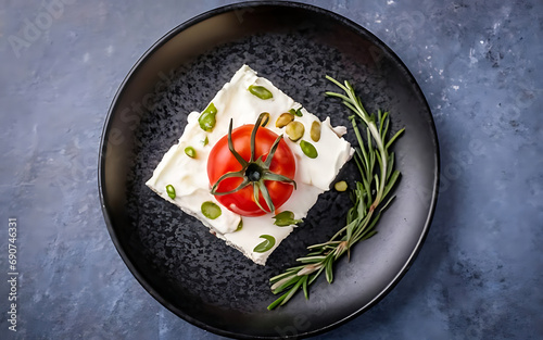 Capture the essence of Feta in a mouthwatering food photography shot Generative AI