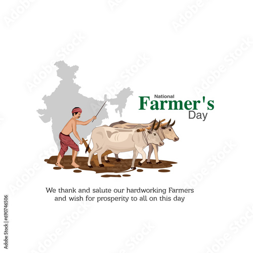 Illustration of Happy Farmers Day creative Concept