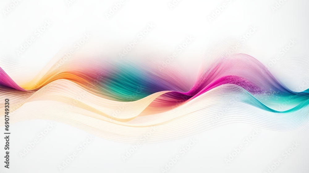 A Colorful Wave of Light on a White Background A Colorful Wave of Light on a White Background