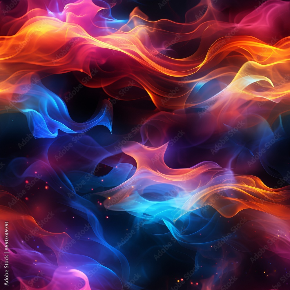 Obraz premium abstract multi-colored smoke on a black background