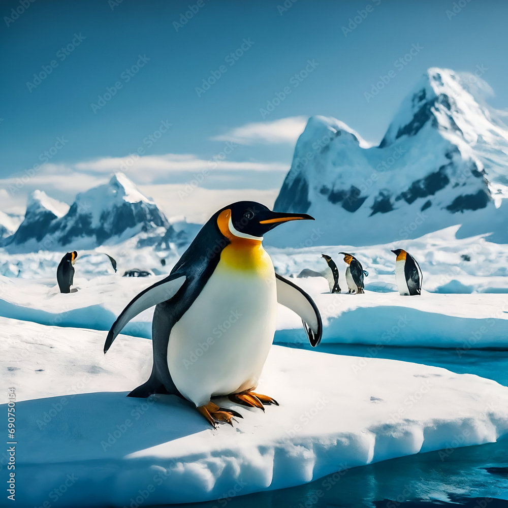 Obraz premium penguin in polar regions
