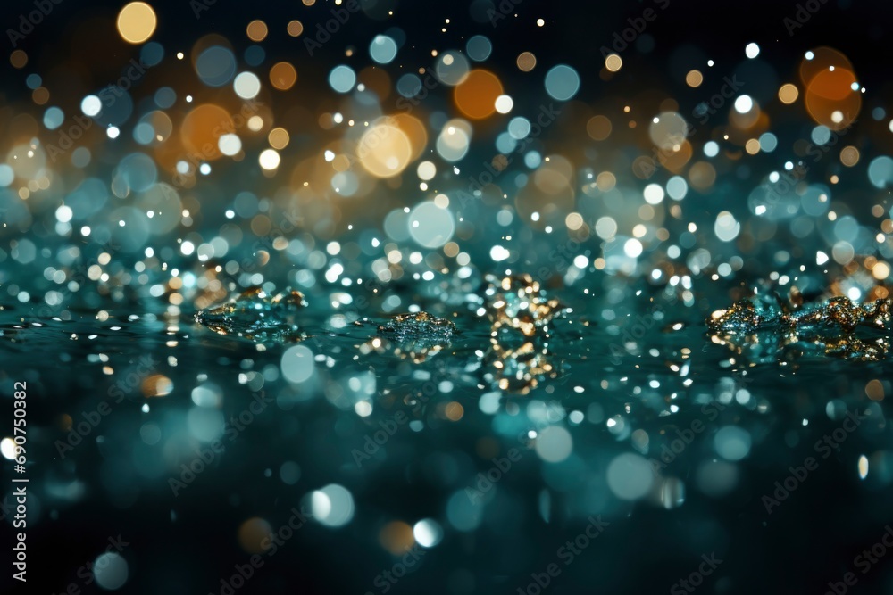 Capturing the enchantment of Christmas, photo showcases a mesmerizing bokeh of snowflakes against a light background