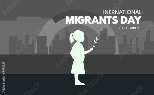 International migrants day background , banner, illustration