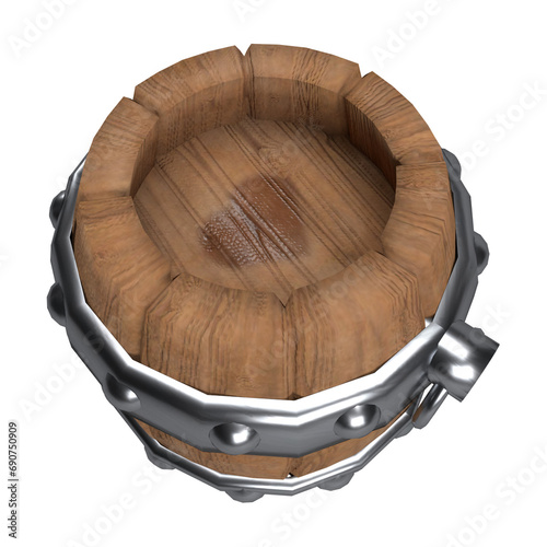close up on wooden barrell isolated