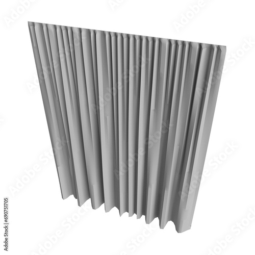 close up on curtain isolated