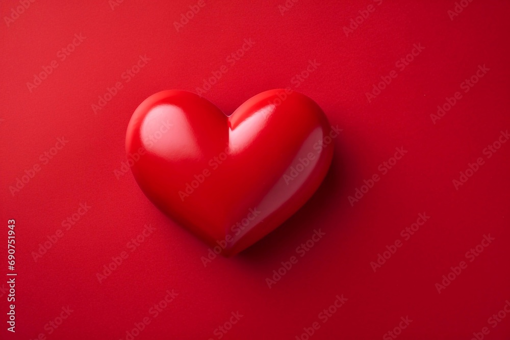 Red heart on a red background. Valentine's Day. Love.