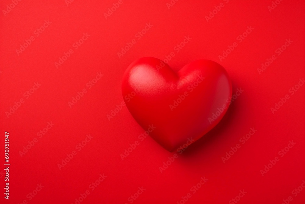 Red heart on a red background. Valentine's Day. Love concept.