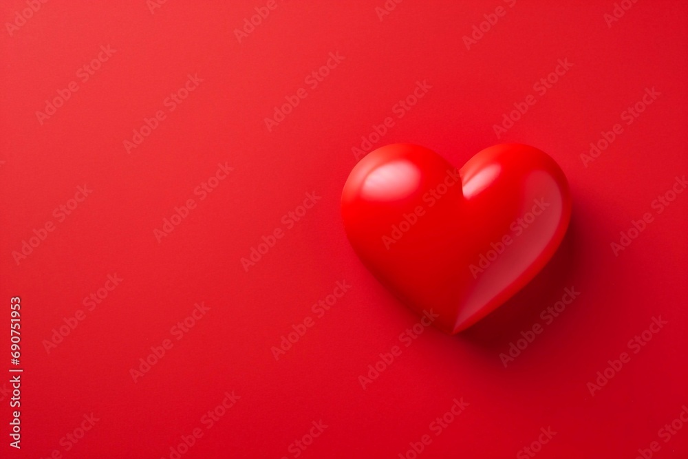 Red heart on a red background. Valentine's Day. Love concept.
